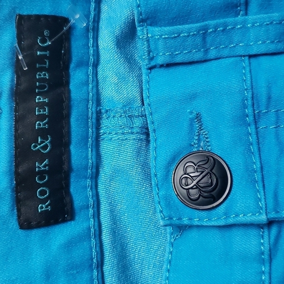 Rock & Republic pants women's size 3 electric blue Banshee lightweight - Picture 15 of 16